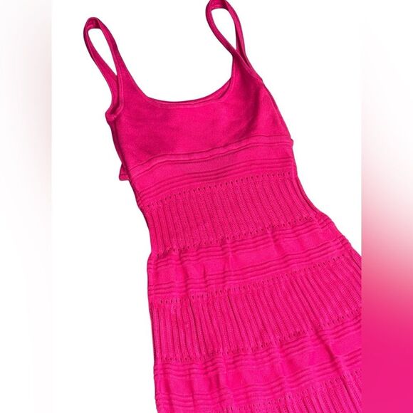 LOVERS +  FRIENDS X REVOLVE Tayla Pointelle Maxi Dress in Hot Pink sz xxs - Picture 6 of 10